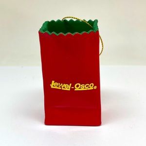 1996 Vintage JEWEL-OSCO metal shopping bag ornament